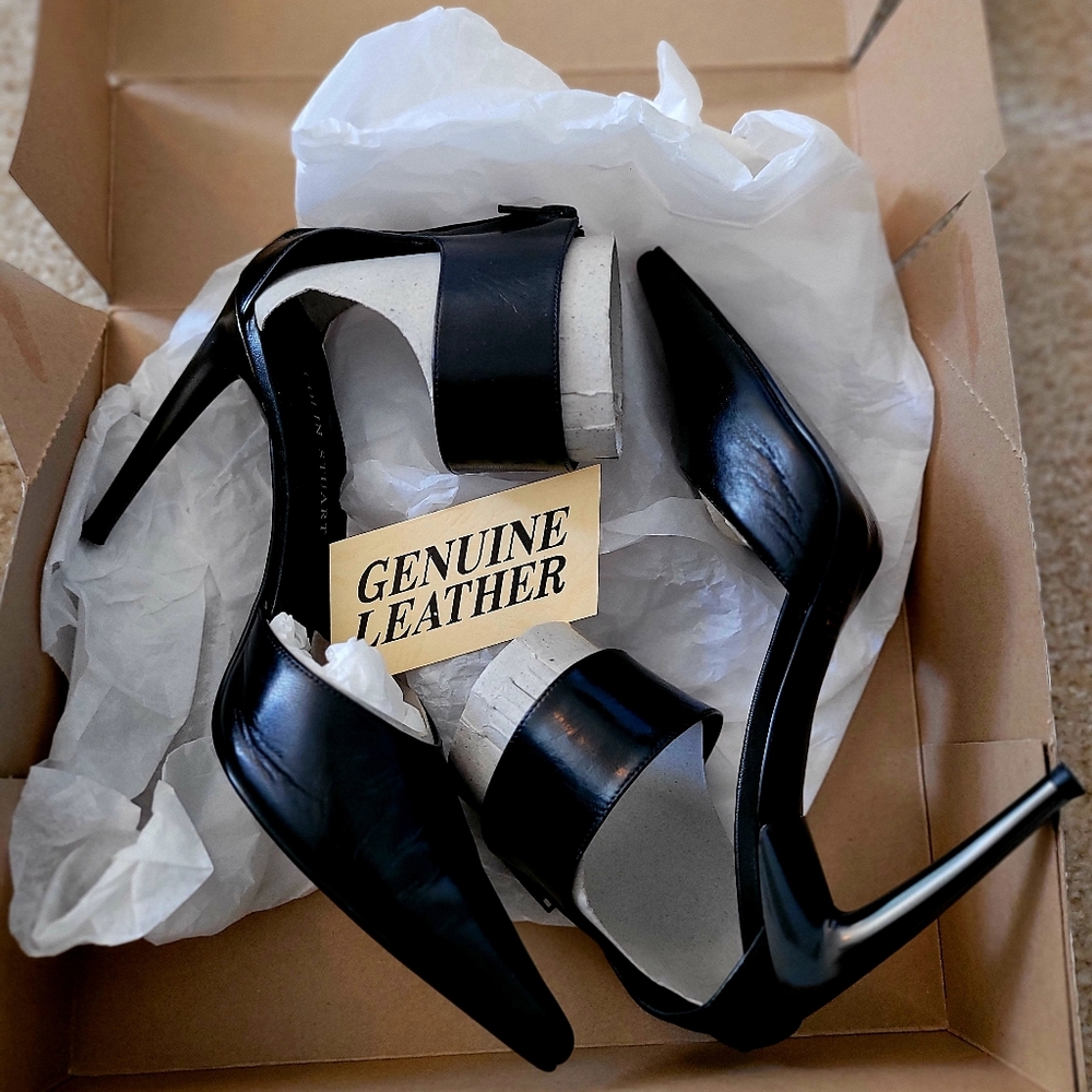 Colin Stuart Black Patent Leather Pointed Stiletto Heels